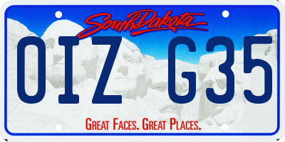 SD license plate 0IZG35