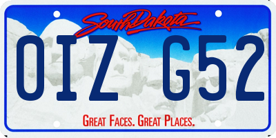 SD license plate 0IZG52