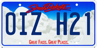 SD license plate 0IZH21