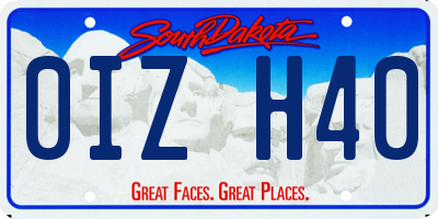 SD license plate 0IZH40