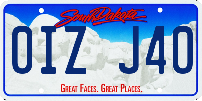 SD license plate 0IZJ40