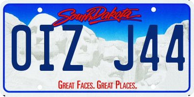SD license plate 0IZJ44
