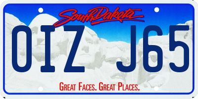SD license plate 0IZJ65