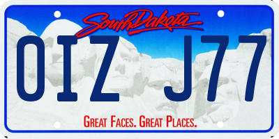 SD license plate 0IZJ77