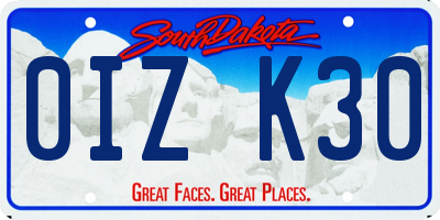 SD license plate 0IZK30