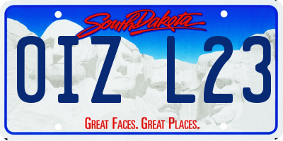 SD license plate 0IZL23