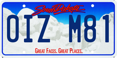 SD license plate 0IZM81