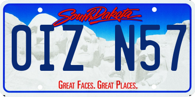 SD license plate 0IZN57
