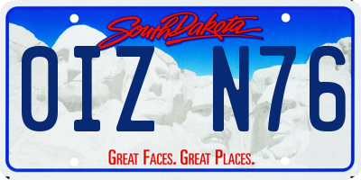 SD license plate 0IZN76