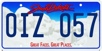 SD license plate 0IZO57