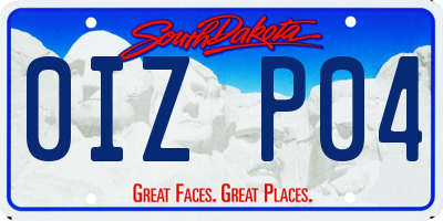SD license plate 0IZP04