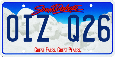 SD license plate 0IZQ26