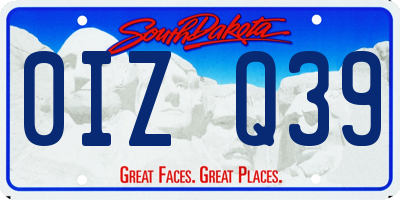 SD license plate 0IZQ39