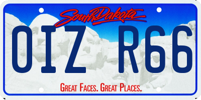SD license plate 0IZR66