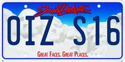 SD license plate 0IZS16