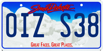 SD license plate 0IZS38