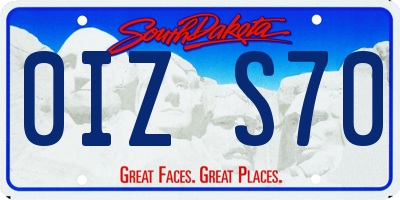 SD license plate 0IZS70