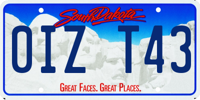 SD license plate 0IZT43