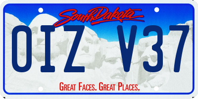 SD license plate 0IZV37