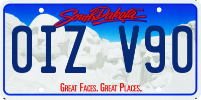 SD license plate 0IZV90