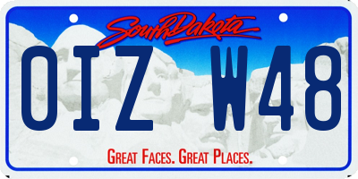 SD license plate 0IZW48