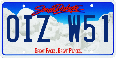 SD license plate 0IZW51