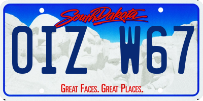 SD license plate 0IZW67