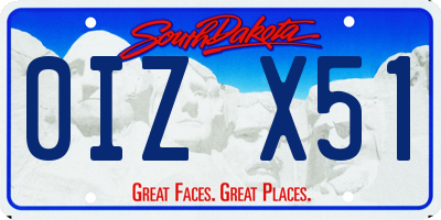 SD license plate 0IZX51