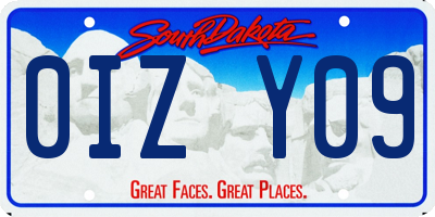 SD license plate 0IZY09