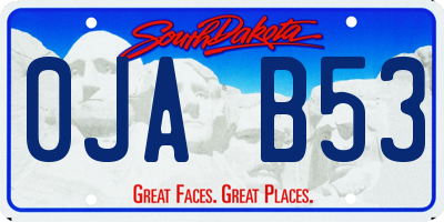 SD license plate 0JAB53