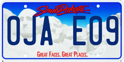 SD license plate 0JAE09