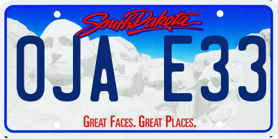 SD license plate 0JAE33
