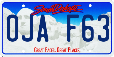 SD license plate 0JAF63