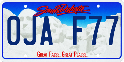SD license plate 0JAF77