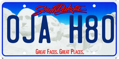 SD license plate 0JAH80