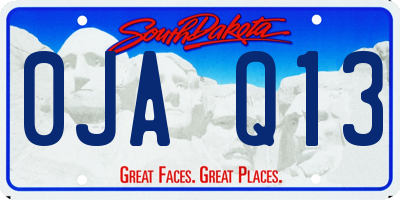 SD license plate 0JAQ13