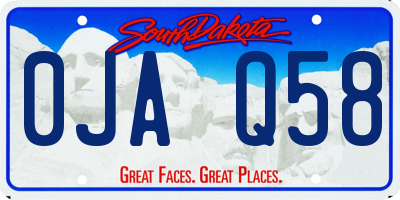 SD license plate 0JAQ58