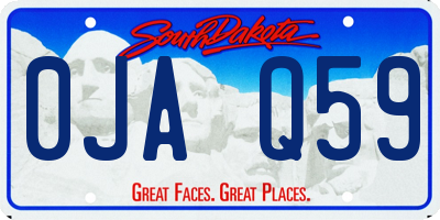 SD license plate 0JAQ59