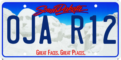 SD license plate 0JAR12