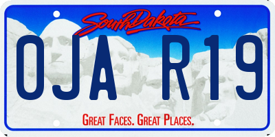 SD license plate 0JAR19