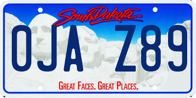 SD license plate 0JAZ89