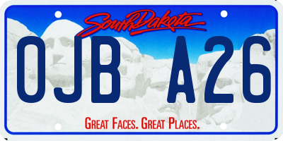 SD license plate 0JBA26