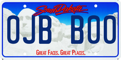 SD license plate 0JBB00