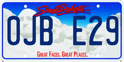 SD license plate 0JBE29