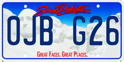 SD license plate 0JBG26