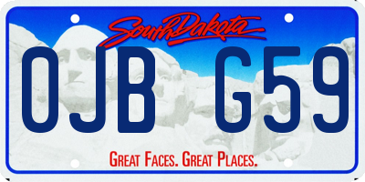 SD license plate 0JBG59