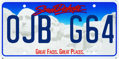 SD license plate 0JBG64