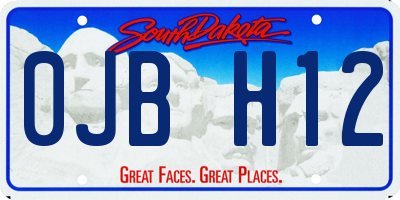 SD license plate 0JBH12