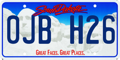 SD license plate 0JBH26