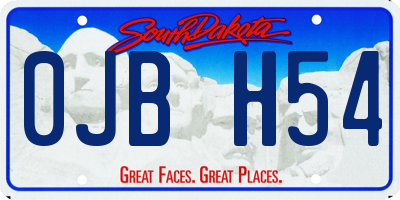 SD license plate 0JBH54